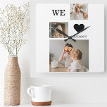 Trendy Collage Foto & We Liebe You Daddy Geschenk Quadratische Wanduhr<br><div class="desc">Trendy Collage Foto & We Liebe You Daddy Geschenk</div>