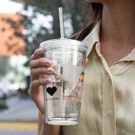 Trendy Collage Foto & Wir Liebe Sie Daddy Geschenk Acryltrinkbecher