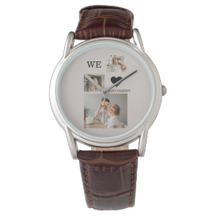 Trendy Collage Foto & Wir Liebe Sie Daddy Geschenk Armbanduhr