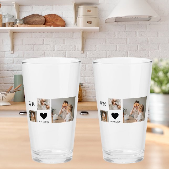 Trendy Collage Foto & Wir Liebe Sie Daddy Geschenk Glas (Von Creator hochgeladen)