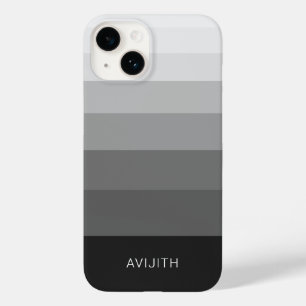 Trendy Color Blocks Black Gray anpassbare Zeichen Case-Mate iPhone 14 Hülle