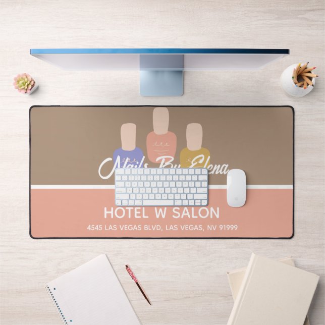 Trendy Colorblock Nail Salon Schreibtischunterlage (Büro 1)