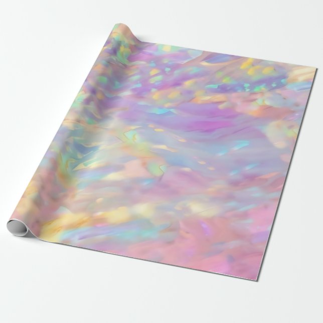 Trendy colorful faux holographic opal geschenkpapier (Ungerollt)