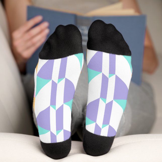 Trendy Colorful Geometric Shapes – Modern Style   Socken (Unterseite)