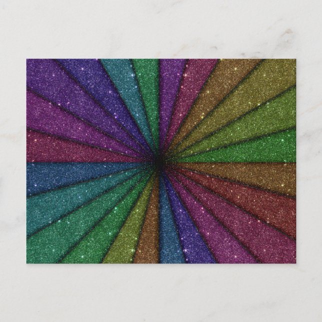 Trendy Colorful Glitzer Explosion Postkarte (Vorderseite)