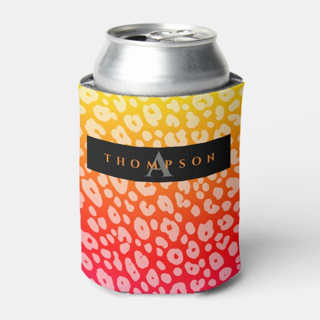Trendy Colorful Gradient Jaguar Print Pattern Name Dosenkühler (Kanne Vorderseite)