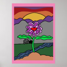 Trendy Colorful Hand Drawing Cartoon Blume