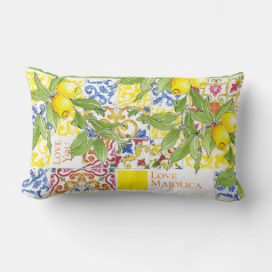 Trendy Colorful Italien Majolica Tiles Lendenkissen