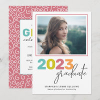 Trendy Colorful Letings Modernes Grad Party