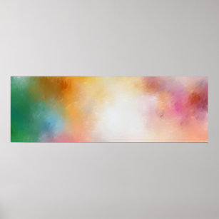 Trendy Colorful Modern Abstract Art Blue Green Poster