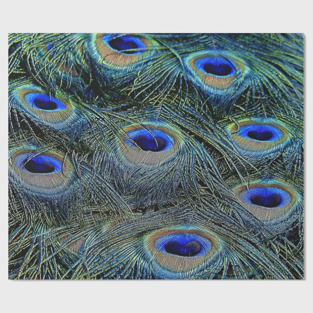 Trendy Colorful Peacock Feathers Geschenkpapier (Flach)