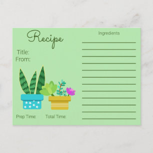 Trendy Colorful Potculents Rezept Postkarte