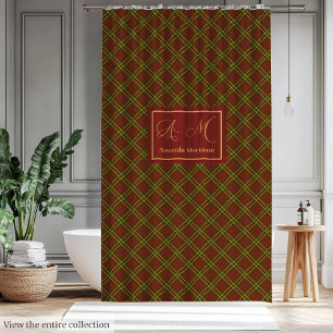 Trendy Colors Duschvorhang Rustikale Herbst Karier