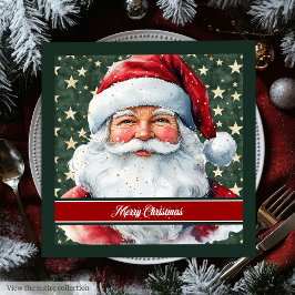 Trendy Colors Santa Claus Holiday Napkins Serviette