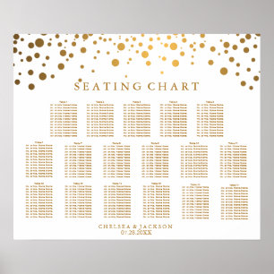 Trendy Confetti Gold Dots - Seating Chart Poster