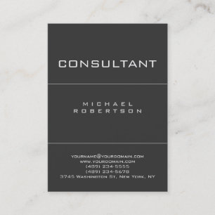 Trendy Consultant Gray Chubby Business Card Visitenkarte