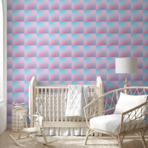 Trendy Contemporary Aquamarin Pink Blue Tapete