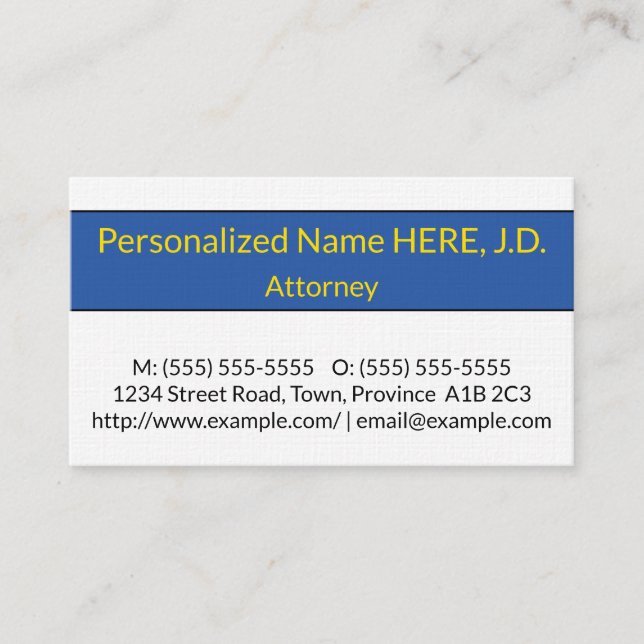 Trendy & Contemporary Attorney Business Card Visitenkarte (Vorderseite)