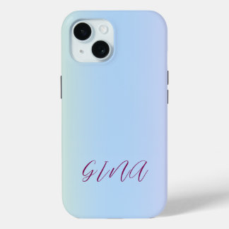 Trendy Contemporary Name Light Blue Case-Mate iPhone Hülle
