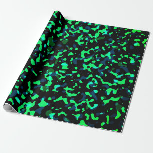 Trendy Cool Blue Seagreen Camouflage Muster Geschenkpapier