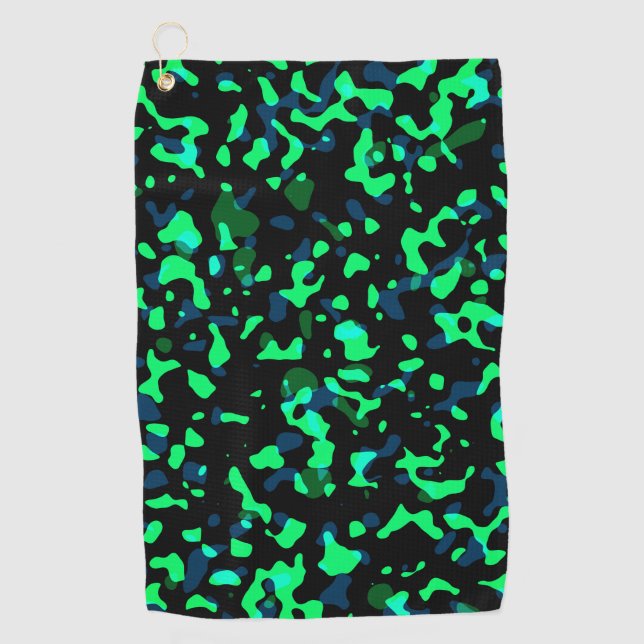 Trendy Cool Blue Seagreen Camouflage Muster Golfhandtuch (Vorderseite)