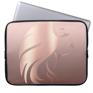 Trendy Cool Girl Face Silhouette Laptopschutzhülle