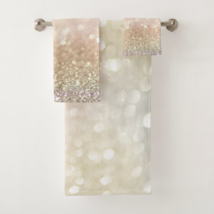 Trendy Cool Glitzer Bokeh Badhandtuch Set