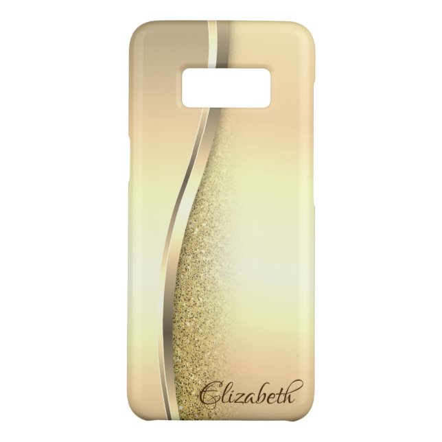 Trendy Cool Gold Glitzer - Personalisiert Case-Mate Samsung Galaxy Hülle (Rückseite)