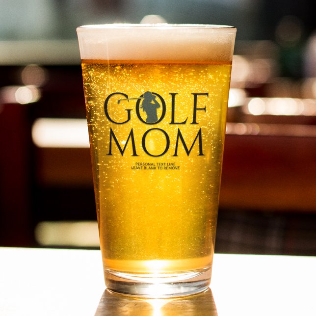 Trendy Cool "GOLF MAMA" Navy Blue Pint Glas (Von Creator hochgeladen)