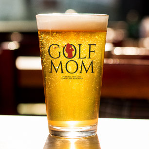 Trendy Cool "GOLF MAMA" Red Pint Glas