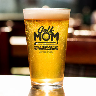 Trendy Cool "GOLF MAMA" Typografie Pint Glas