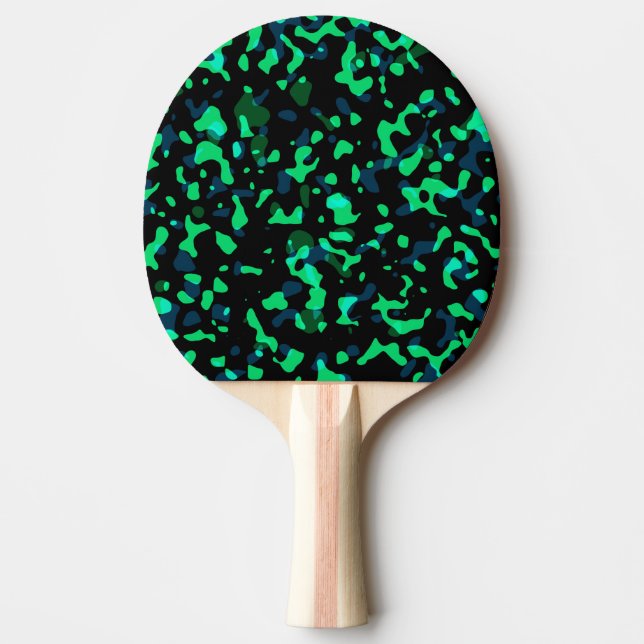 Trendy Cool Green Black Camouflage Tischtennis Schläger (Vorderseite)