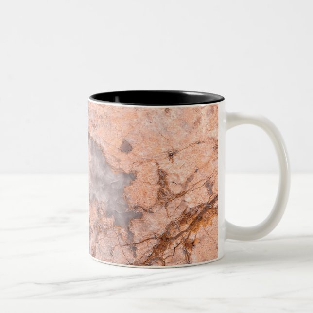Trendy Cool Marble Stone Texture Zweifarbige Tasse (Rechts)
