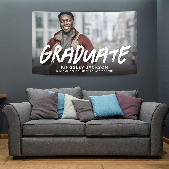 Trendy Cool Modern Urban Graduate Foto Banner (Von Creator hochgeladen)