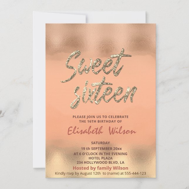 Trendy cool peach fuzz einladung (Vorderseite)