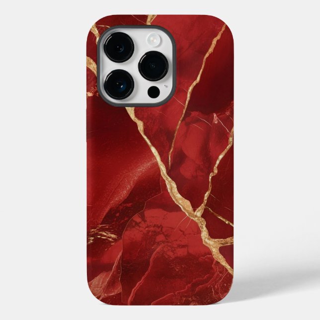 Trendy Cool Red Marble Case-Mate iPhone Hülle (Rückseite)