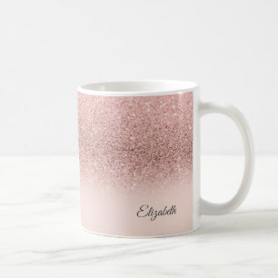 Trendy Cool Rose Gold Glitzer - Personalisiert Kaffeetasse