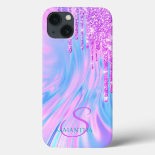 Trendy Cool Violet Glitzer Tropfen Holographisch Case-Mate iPhone Hülle