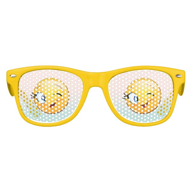 Trendy Cool Winking Face E moji Partybrille (Vorderseite)