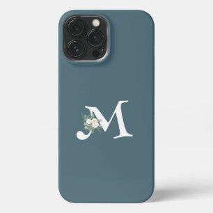 Trendy Coole Schrift mit Blumenblau iPhone 13 Pro Max Hülle