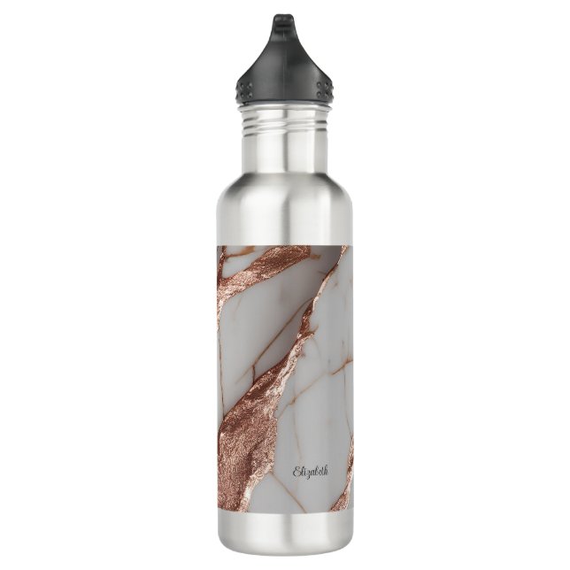 Trendy Copper Glitzer Marmor Edelstahlflasche (Rechts)