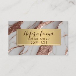 Trendy Copper Glitzer Marmor Empfehlungskarte