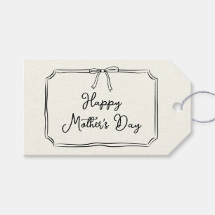 Trendy Coquette Bow Happy Mother's Day Champagne Geschenkanhänger