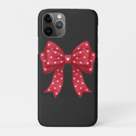 Trendy Coquette Red Ribbon Bow with White Hearts Case-Mate iPhone Hülle