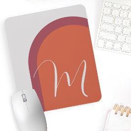 Trendy Coral Magenta Pink Arch mit Monogramm Mousepad