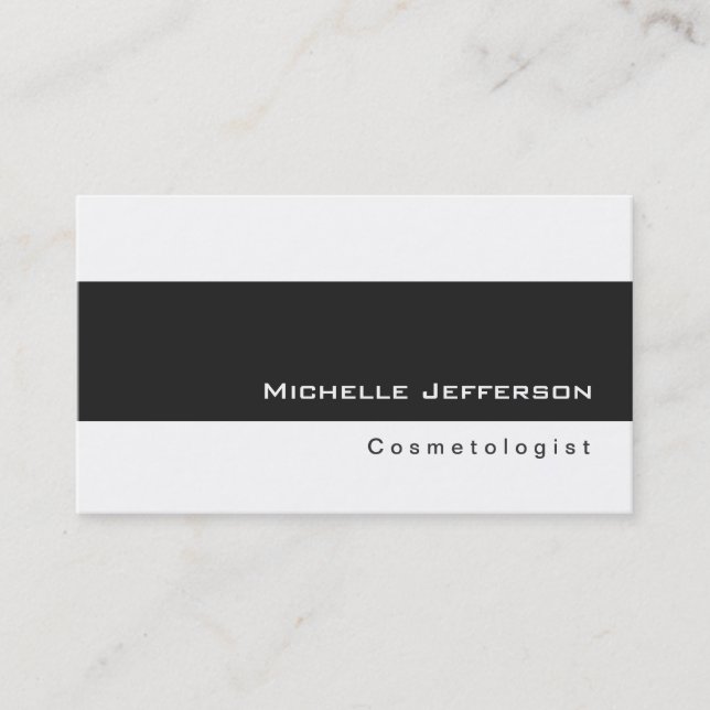 Trendy Cosmetologin Schwarz-weiß Business Card Visitenkarte (Vorderseite)