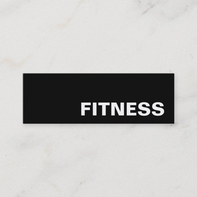 Trendy Creative Black Fitness Sport Business Card Mini Visitenkarte (Vorderseite)