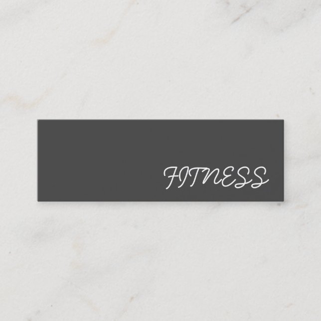 Trendy Creative Gray Fitness Sport Business Card Mini Visitenkarte (Vorderseite)
