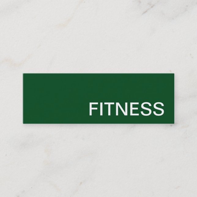 Trendy Creative Green Fitness Sport Business Card Mini Visitenkarte (Vorderseite)