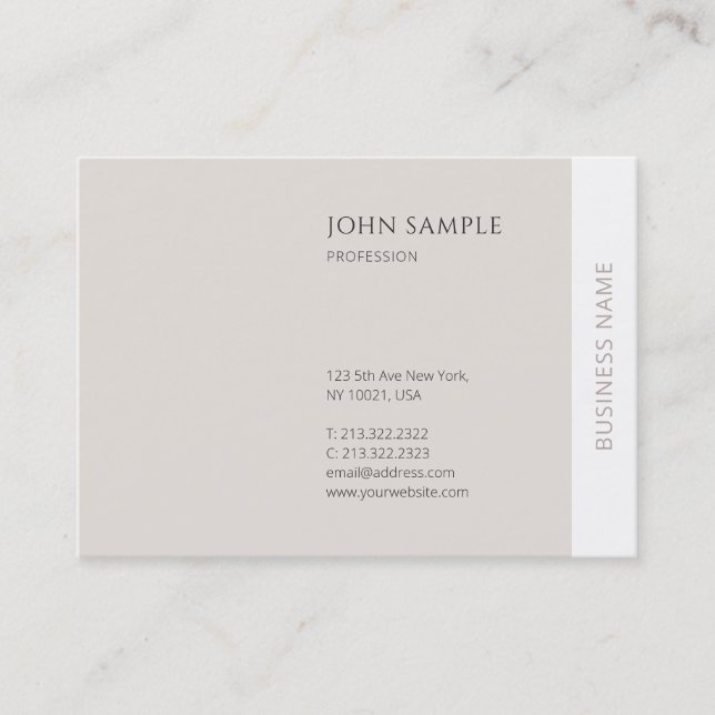Trendy Creative Modern Einfaches Berufliches Elega Visitenkarte (Vorderseite)